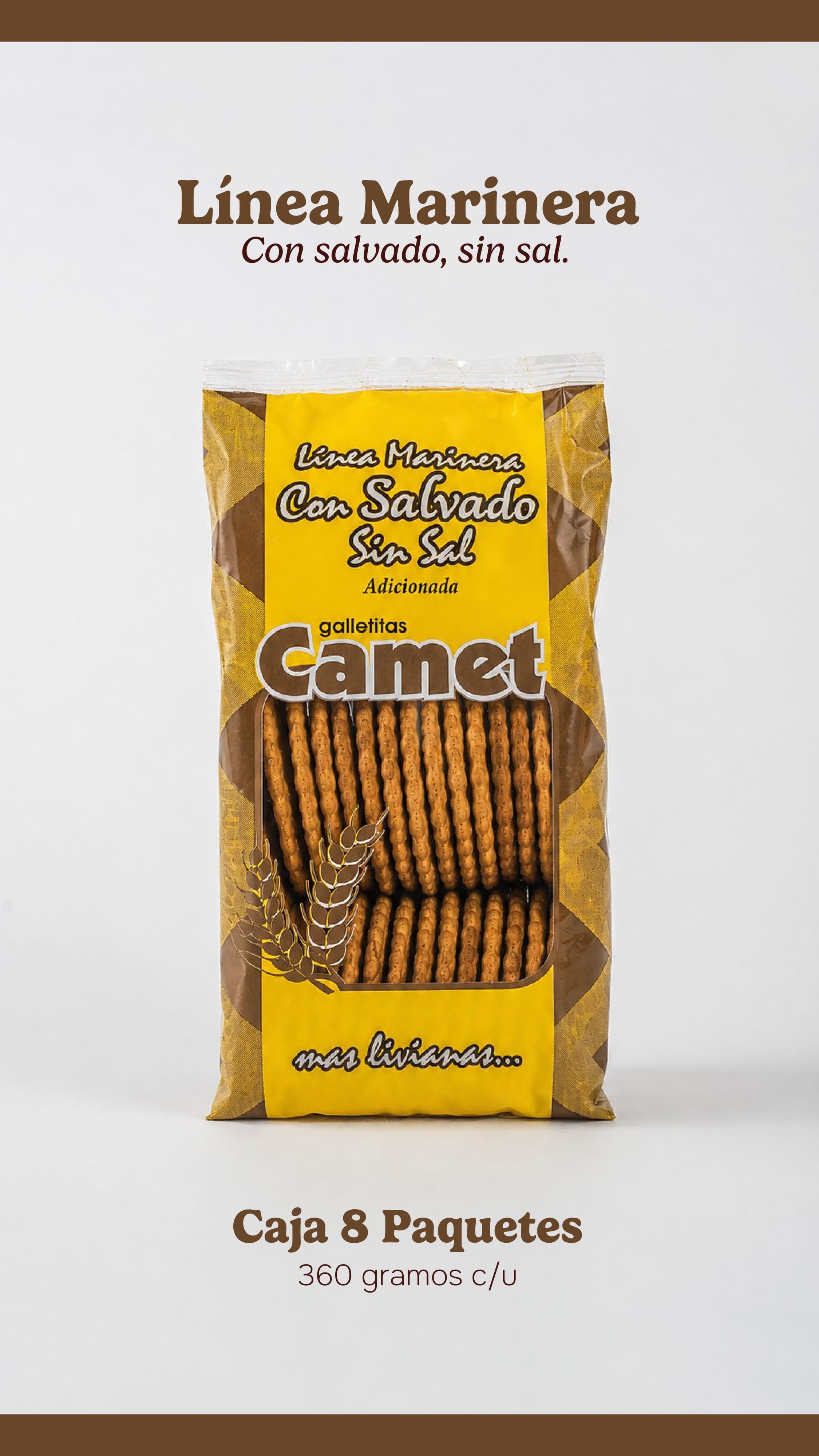 Con salvado, sin sal. Imagen del catálogo Camet.