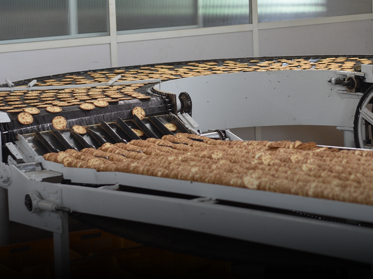 Fotografìa de la línea de producción de Galletitas Camet