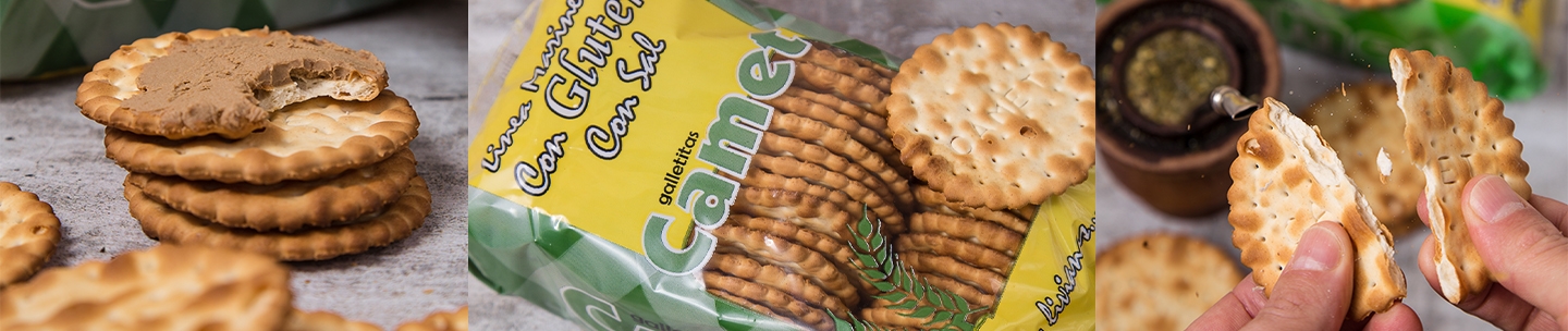 Banner con imágenes de galletas Camet